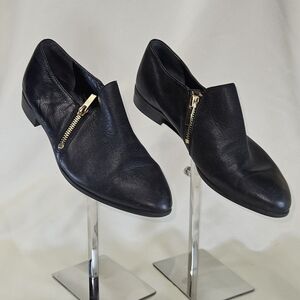 Franco Sarto KRISTOF Womens Blk Leather Low Heel shoe Sz 7.5